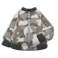 In-game image of Camo Bomber-style Jacket