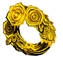 In-game image of Gold Rose Wreath