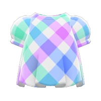 In-game image of Plaid Puffed-sleeve Shirt