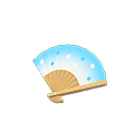 In-game image of Sky-blue Folding Fan