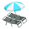 Picture of Beach Chairs With Parasol