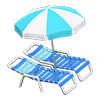 Picture of Beach Chairs With Parasol