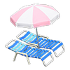 Picture of Beach Chairs With Parasol