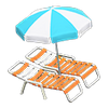 Picture of Beach Chairs With Parasol