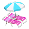 Picture of Beach Chairs With Parasol