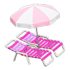 Picture of Beach Chairs With Parasol