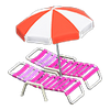 Picture of Beach Chairs With Parasol