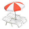 Picture of Beach Chairs With Parasol