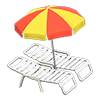 Picture of Beach Chairs With Parasol