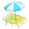 Picture of Beach Chairs With Parasol