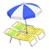 Picture of Beach Chairs With Parasol